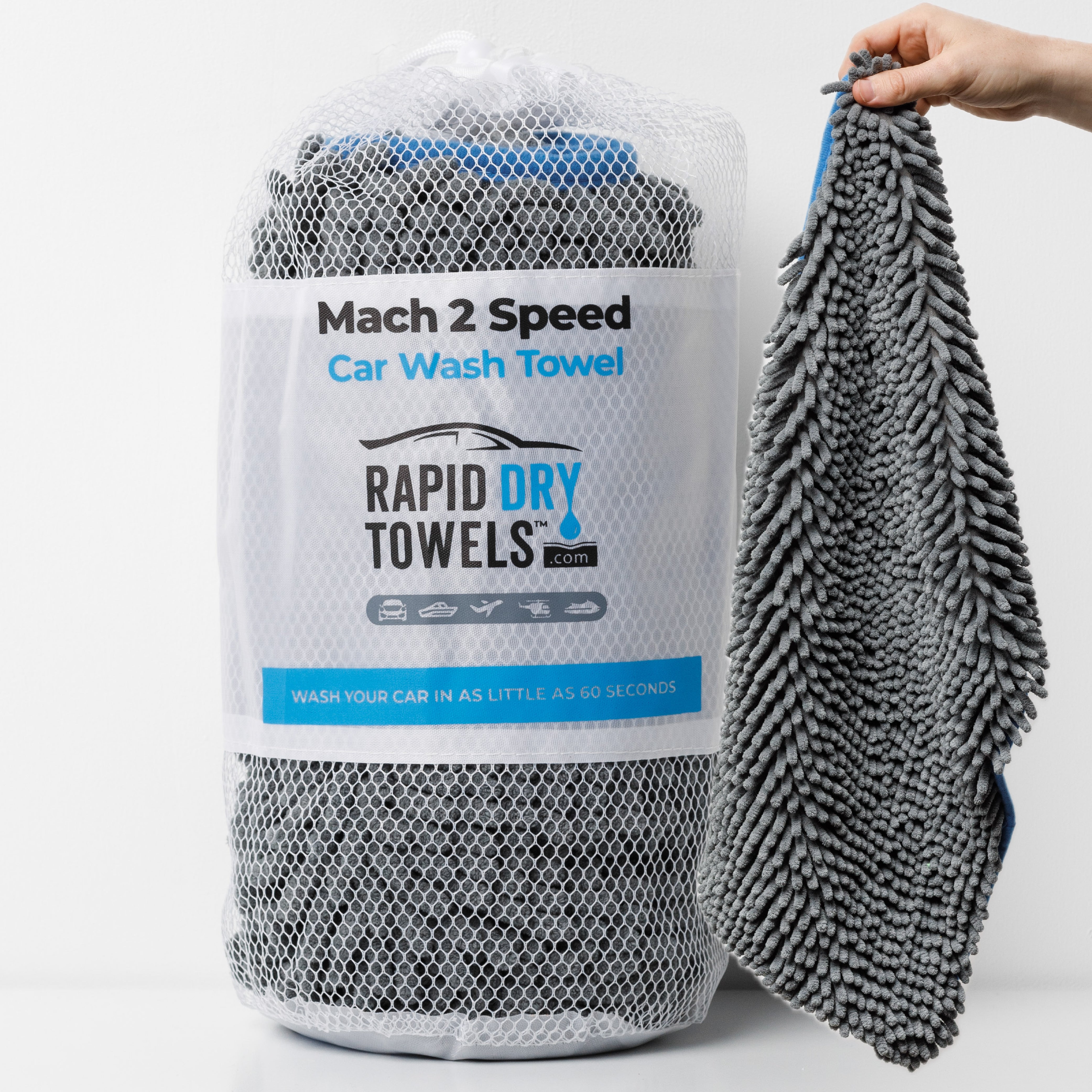Mach 2 Speed Car Wash Towel – 7x the Size of a Mitt (75 x 50 cm / 2.5 x 1.6 ft)