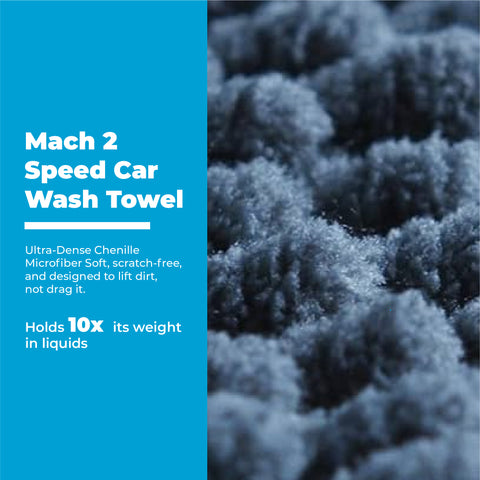 Mach 2 Speed Car Wash Towel – 7x the Size of a Mitt (60 x 30cm / 2 x 1ft)
