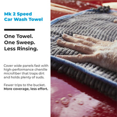 Mach 2 Speed Car Wash Towel – 7x the Size of a Mitt (60 x 30 cm / 2 x 1 ft)
