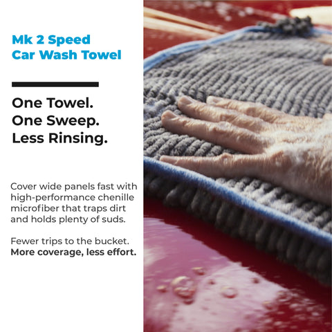 Mach 2 Speed Car Wash Towel – 7x the Size of a Mitt (60 x 30cm / 2 x 1ft)